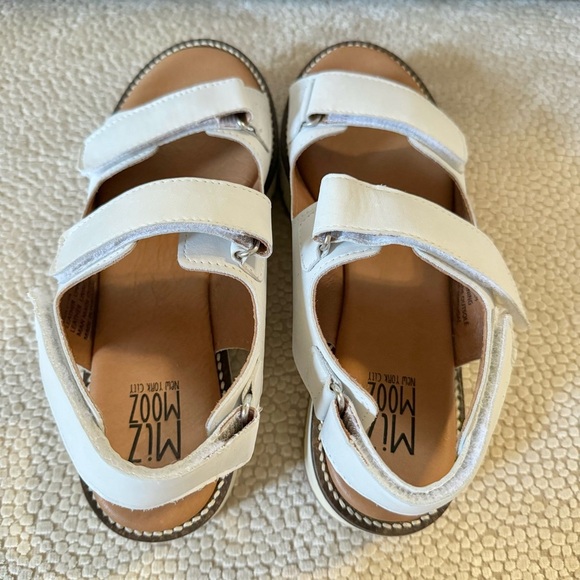 MIZ MOOZ Violetta White Leather Platform Adjustable Sport Sandal Sz 39 - Picture 6 of 15